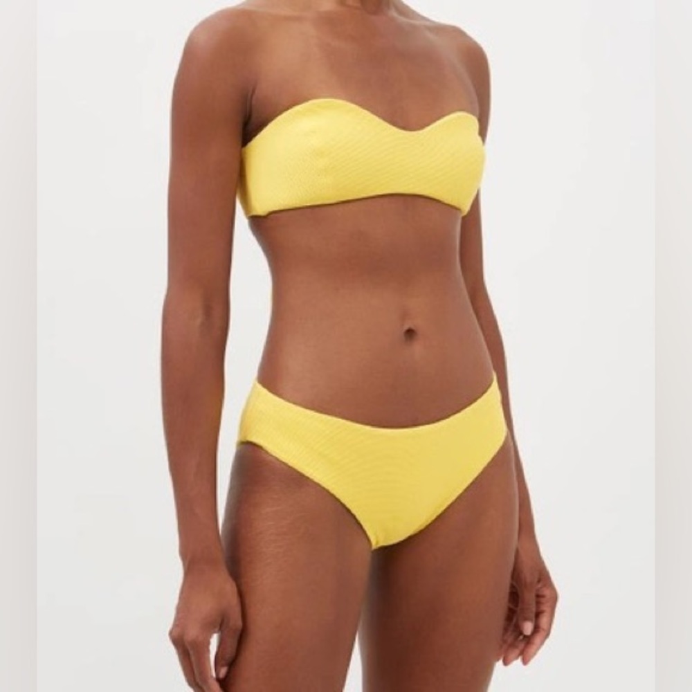 COSSIE+CO Yellow Bandeau Top and High Waisted Bottom Size XS